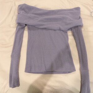 Free People Lavender Off-Shoulder Sweater